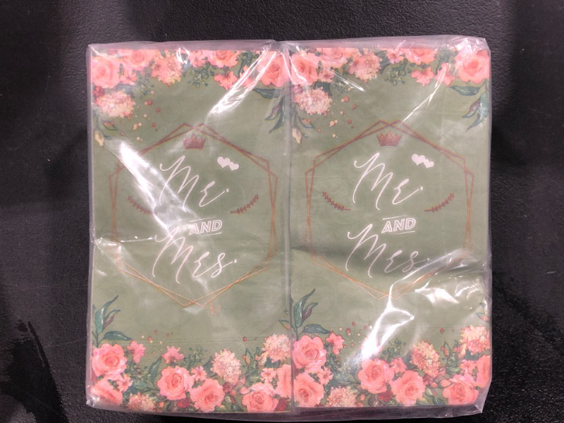 Photo 1 of 200 Count Mr and Mrs Wedding Napkins 