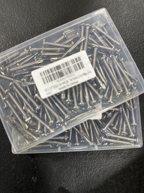 Photo 2 of #8 (1-1/4" 100pcs) Pan Head Self Drilling Screws,Self Tapping Sheet Metal Screws,410 Stainless Steel Sheet Metal Screws,self Tapping Screws kit,Sheet Metal Tek Screws+1 Pcs Phillips Drive 2 PCK