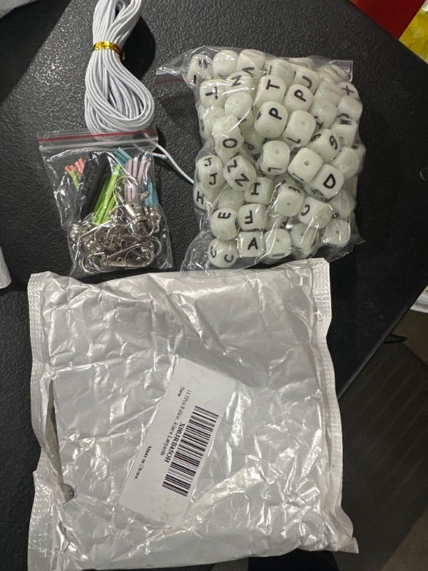 Photo 1 of 115 PCS Silicone Letter Beads for Keychain Making A-Z Square Letters Beads, Alphabet Silicone Beads for Bracelet Making