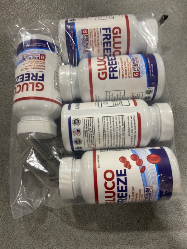 Photo 2 of (5 Pack) Glucofreeze Pills - Official Formula Gluco Freeze Pills - Glucofreeze Pills, Gluco Freeze Dietary Supplement, GlucoFreeze Advanced Strength Formula with Cinnamon Bark (300 Capsules)
[BB:02.2025]