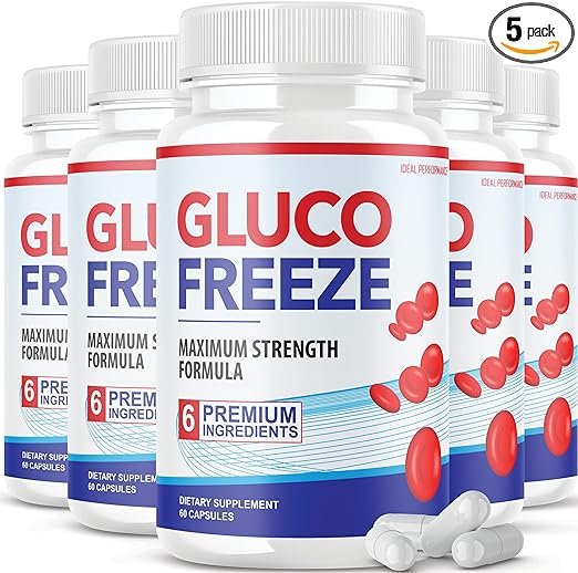 Photo 1 of (5 Pack) Glucofreeze Pills - Official Formula Gluco Freeze Pills - Glucofreeze Pills, Gluco Freeze Dietary Supplement, GlucoFreeze Advanced Strength Formula with Cinnamon Bark (300 Capsules)
[BB:02.2025]