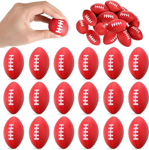 Photo 1 of 16 Pcs Mini Foam Footballs Stress Ball 2.17 Inch Small Foam Sports Ball Bulk for Football Goodie Bag Stuffers School Carnival Reward Football Party Decorations(Red)
