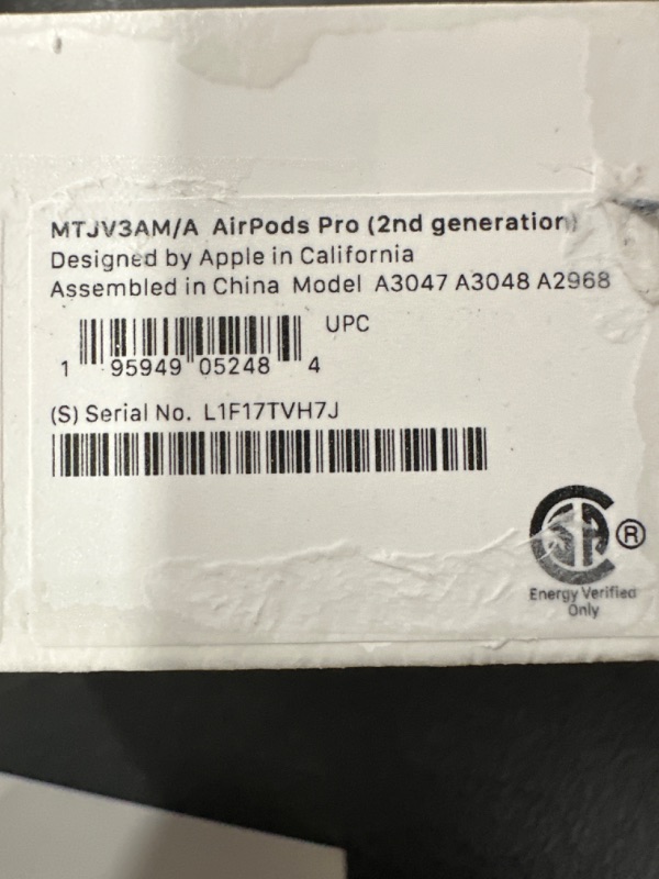 Photo 2 of Apple AirPods Pro (2nd Generation) Wireless Ear Buds with USB-C Charging, Up to 2X More Active Noise Cancelling Bluetooth Headphones, Transparency Mode, Adaptive Audio, Personalized Spatial Audio USB-C Without AppleCare+  FACTORY SEALED BOX. 