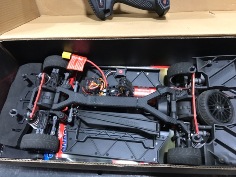 Photo 3 of AMORIL 1:10 Fast Brushless RC Cars,Top Speed 120KM/H Large Remote Control Cars with 6 Lights for Adults,4x4 On-Road Hobby Racing Vechile with Aluminum Shaft, Li-po Battery, Rubber Tire,Oil Shocks,Red 1:10 Red