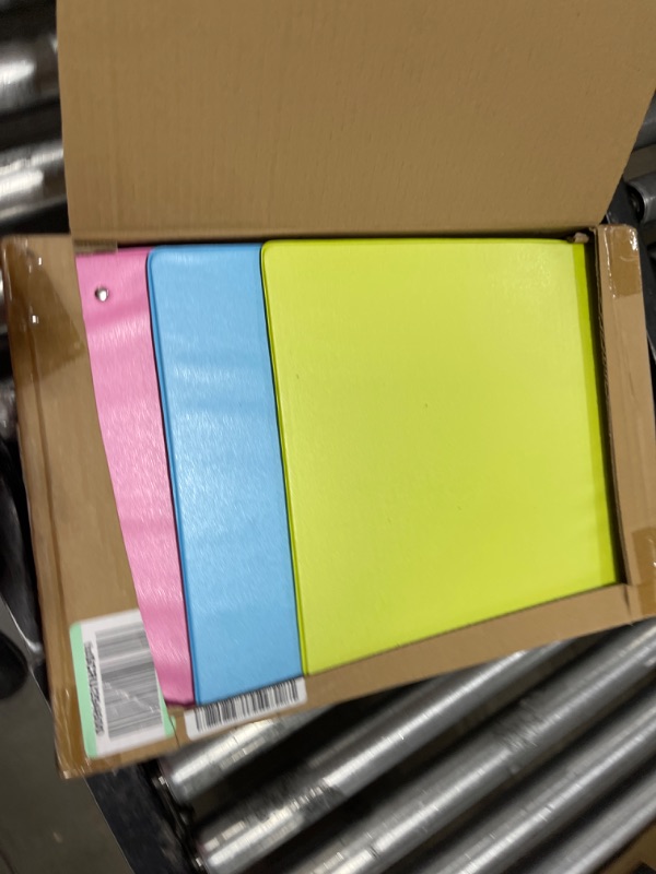 Photo 1 of 3 Inch Binder 3 Ring Binders, Slant D-Ring 3” Clear View Cover with 2 Inside Pockets, Heavy Duty Colored School Supplies Office and Home Binders Pink, Blue, Purple, Green (4 Pack) – by Enday 3-Inch