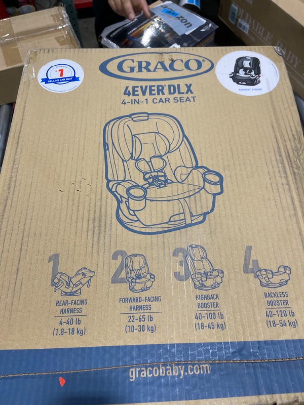 Photo 3 of Graco 4Ever DLX 4 in 1 Car Seat, Infant to Toddler Car Seat, with 10 Years of Use, Fairmont , 20x21.5x24 Inch (Pack of 1) DLX Fairmont