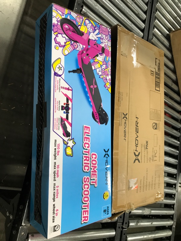 Photo 2 of Hover-1 Comet Electric Scooter for Children, LED Headlight, 10 mph Max Speed, Pink, UL Certified
