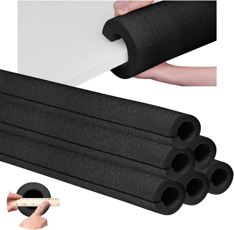 Photo 1 of Hanaive 6 Pieces 40 Inch x 4.1 Inch Jumbo Pool Noodles Bulk Pool Noodles Foam Large Pre Slit Clamp Foam Protection Foam Tube Swim Noodles for Swimming Floating Craft Projects Padding Bumper (Black)
