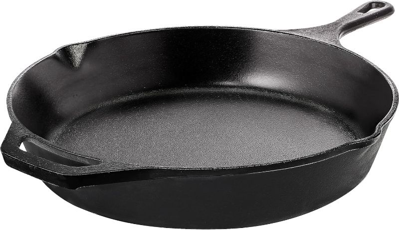 Photo 1 of Limited-time deal: Utopia Kitchen Saute Fry Pan - Chefs Pan, Pre-Seasoned Cast Iron Skillet - Frying Pan 12 Inch - Safe Grill Cookware for indoor & Outdoor Use - Cast Iron Pan (Black) 