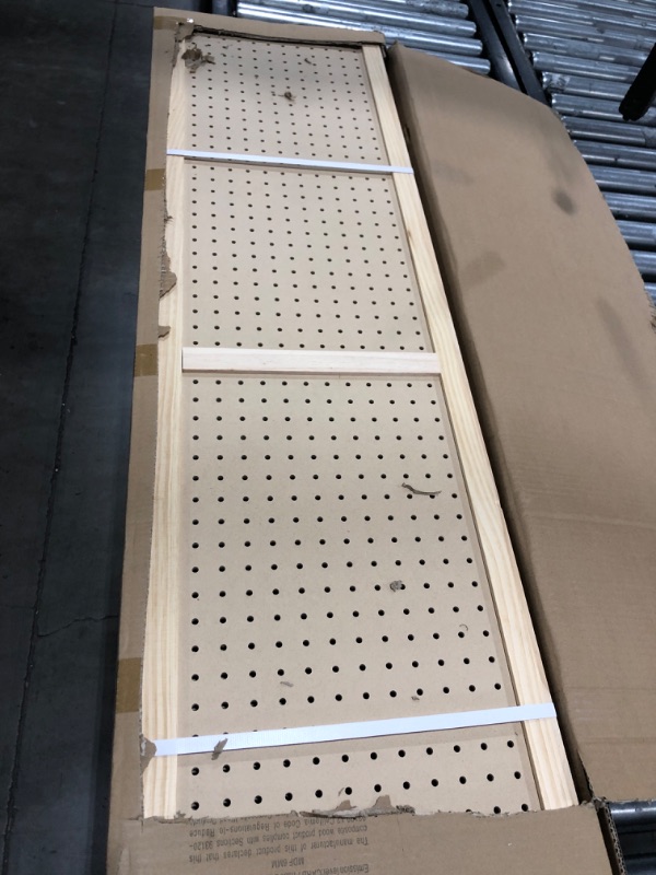 Photo 2 of SSWBasics 5 Foot 4-Panel Folding Pegboard Display, Display Walls for Craft Shows, Privacy Screen Natural Wood Room Divider, Perfect for Trade Shows, Flea Markets, and Home Organization
