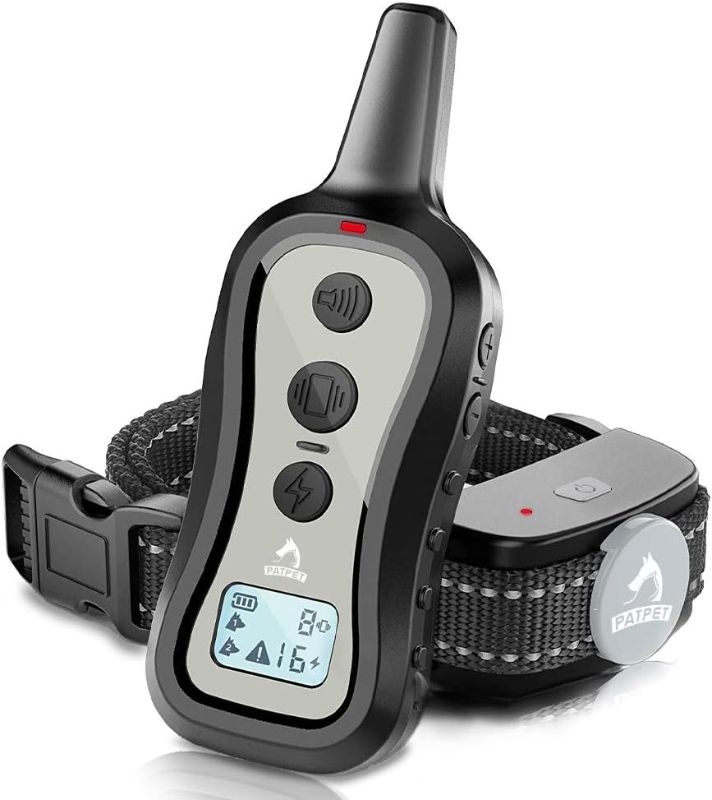 Photo 1 of PATPET Dog Training Collar Shock Collar with Remote - 3 Training Modes, Beep, Vibration and Shock, Up to 1000 ft Remote Range, Rainproof for Small Medium Large Dogs