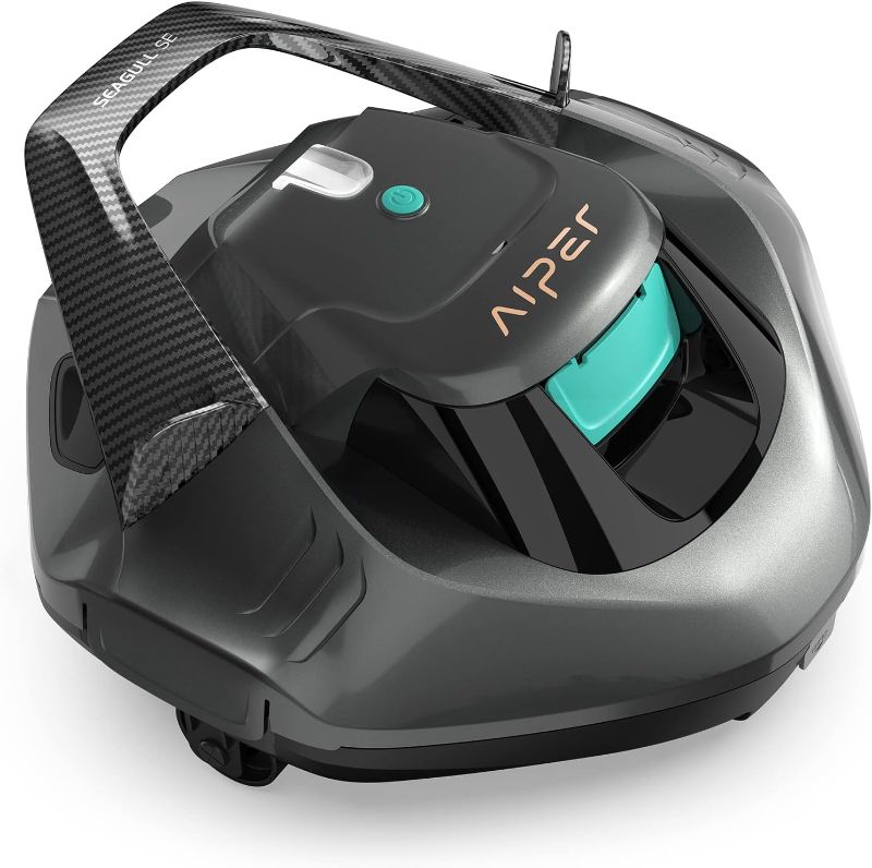 Photo 1 of AIPER Seagull SE Cordless Robotic Pool Cleaner, Pool Vacuum Lasts 90 Mins, LED Indicator, Self-Parking, Ideal for Flat Pools up to 30 Feet in Length- Gray
