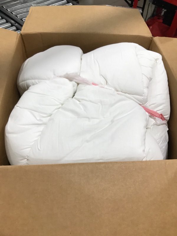 Photo 2 of pillow topper cover for mattress– All Season White Plush Siliconized Fiberfill - Box Stitched
