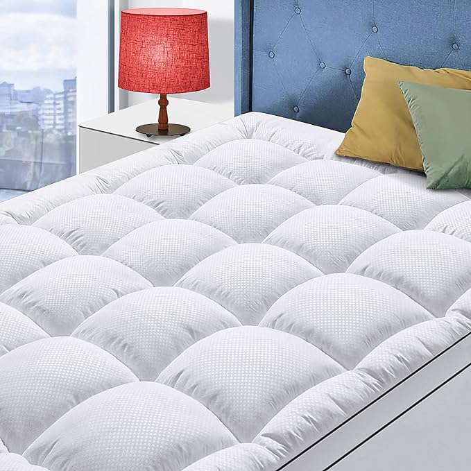 Photo 1 of pillow topper cover for mattress– All Season White Plush Siliconized Fiberfill - Box Stitched
