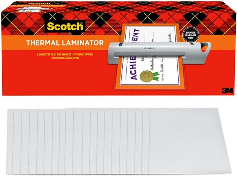 Photo 1 of Scotch wide Thermal Laminator Ideal for Teachers, Small Offices, or Home (TL1302XVP)
