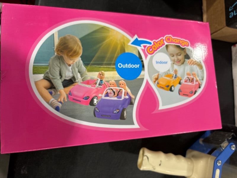 Photo 2 of BETTINA Color Changing Doll Car for 11.5'' Fashion Dolls, 2-Seater Convertible with Seatbelts and Rolling Wheels, Color Change Under Sunshine, Toy Vehicle Gift for Girls Kids Ages 3 4 5 6+ to 12 C1A