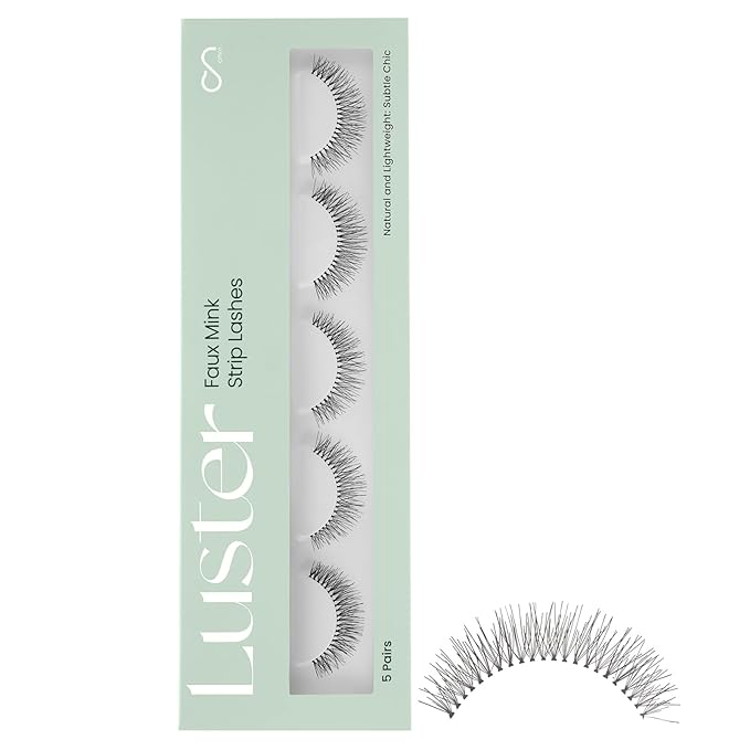 Photo 1 of Faux Mink Strip Lashes, DIY Individual Fake Eyelashes At Home Extensions, Chic and Defined Look with Medium Eye Lashes, Waterproof and Reusable Lashes Wispy, 5 Pairs Subtle Chic
