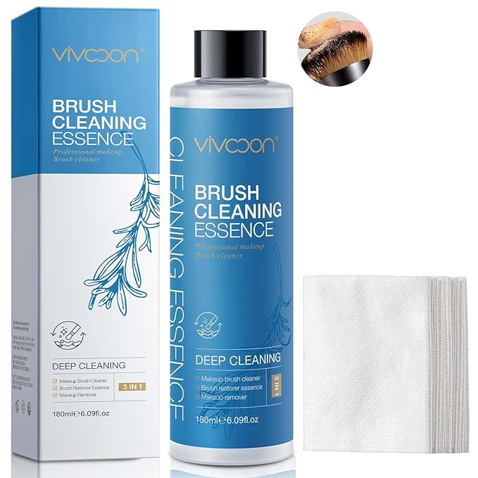 Photo 1 of 3 IN 1 Makeup Brush Cleaner & Restorer and Makeup Remover, Removes Makeup, Dirt & Impurities From Makeup Brushes, Puff Sponges, Fragrance Free, Paraben Free, Hypoallergenic (1PCS/180ML)
