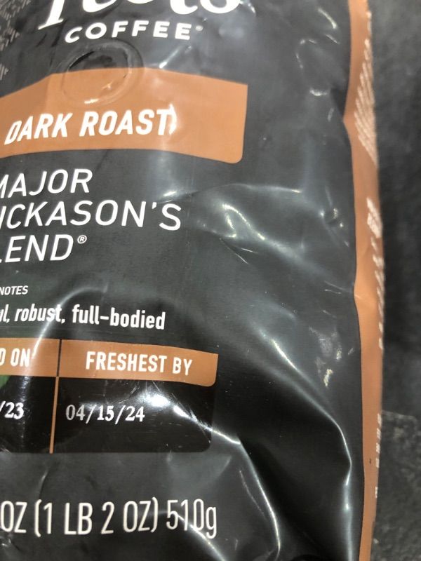 Photo 2 of Peet's Coffee, Dark Roast Ground Coffee - Major Dickason's Blend 18 Ounce Bag Major Dickason's 18 Ounce (Pack of 1) BEST BY 04/15/2024