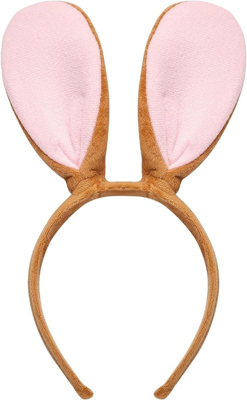 Photo 1 of Bunny Ears Headband, Cute Rabbit Ears for Easter Halloween Party Accessories,Kids Boys Girls Women Costume(brown)
