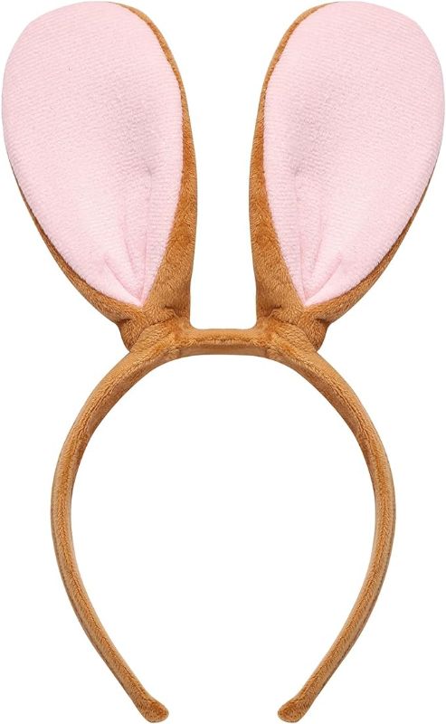 Photo 1 of Bunny Ears Headband, Cute Rabbit Ears for Easter Halloween Party Accessories,Kids Boys Girls Women Costume(brown)
