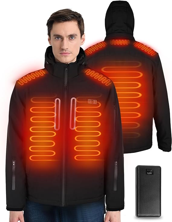 Photo 1 of Foleto Heated Jackets for Men, Windproof Heated Jacket with Battery Pack Included 7.4V, Smart Electric Heating Coat MEDIUM 
