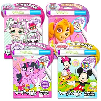 Photo 1 of Easter Imagine Ink Super Set for Kids - 4 No Mess Magic Ink Easter Activity Books Featuring Disney Mickey Mouse, My Little Pony, LOL Dolls, and Paw Patrol 