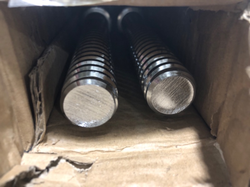 Photo 1 of Threaded Dumbbell Rubber/Chrome Handles 1 Inch Pair, Adjustable Dumbbell Bar Handles, Fits Standard Weight Plates with 1” Diameter, for Gym Workouts, Exercise, Weightlifting, Sold in Pair 18 Inch Chrome Handgrips