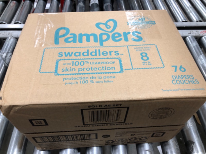 Photo 3 of Pampers Swaddlers Diapers - Size 8, One Month Supply (76 Count), Ultra Soft Disposable Baby Diapers Size 8 76