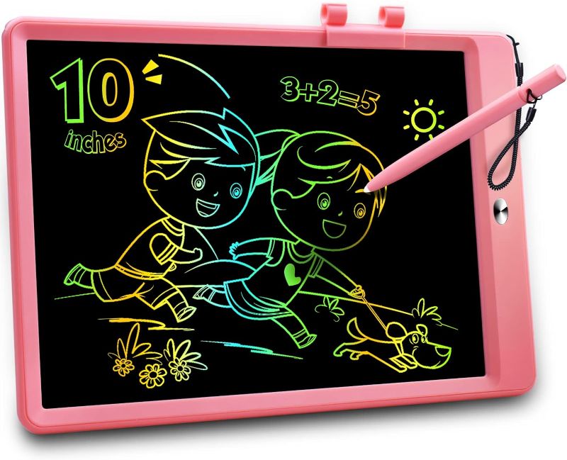 Photo 1 of 10 Inch Doodle Board Toys for 3 4 5 Years Old Girls Boys Birthday Gifts, LCD Writing Tablet Electronic Drawing Tablet Drawing Pads, Educational Birthday Gift for Age 3 4 5 6 Years Old Kids - Pink