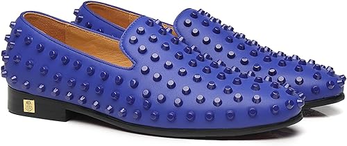 Photo 1 of (8) Erphpre Paul Men's Leather Loafers Gold Rivets Luxury Prom Shoes
