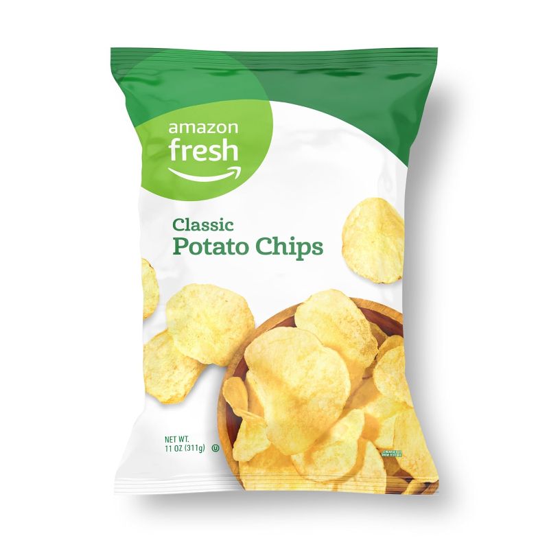 Photo 1 of 2 Amazon Fresh, Classic Potato Chips, 11 Oz (Previously Happy Belly, Packaging May Vary) EXP OCT 07  2025
