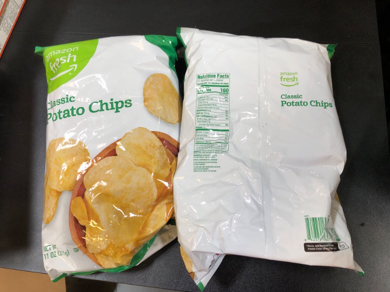 Photo 2 of 2 Amazon Fresh, Classic Potato Chips, 11 Oz (Previously Happy Belly, Packaging May Vary) EXP OCT 07  2025
