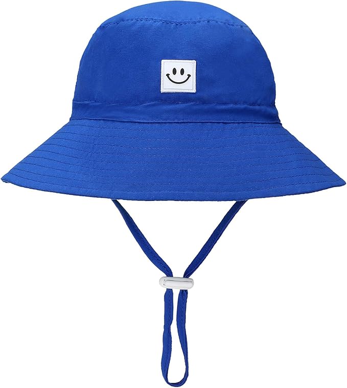 Photo 1 of  Baby Sun Hat Smile Face Toddler UPF 50+ Sun Protective Bucket hat Nice Beach hat for Baby Girl boy Adjustable Cap M
