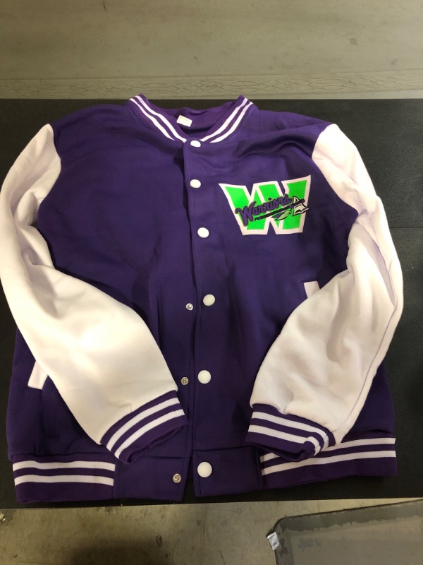 Photo 1 of jeecoin Kids Baseball Jackets Girls Boys Varsity Jackets Casual Lightweight Sports Bomber Jacket School Jackets size m 