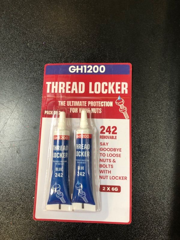 Photo 2 of 6gx2 Pack Thread Lock Medium and Strong Strength for Nuts, Bolts, Fasteners and Metals, Threadlocker Lock Tight & Seal Fasteners with Stable and Consistent Performance