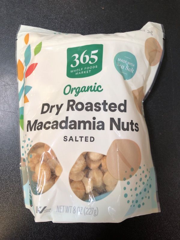 Photo 1 of 365 by Whole Foods Market, Organic Macadamia Nuts, 8 Ounce EXP 12 22 2024
