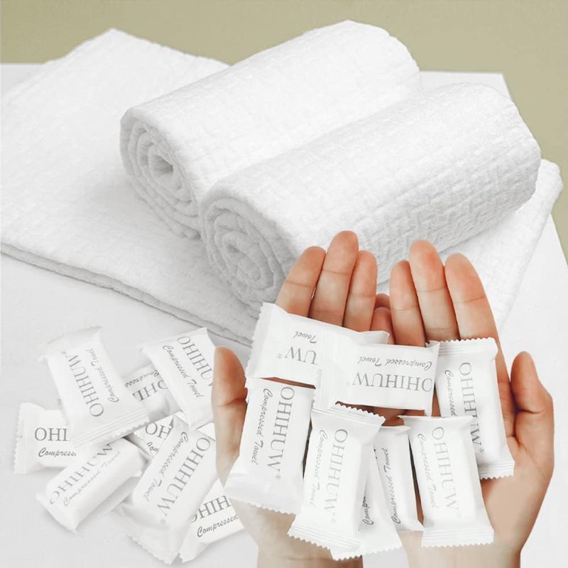 Photo 1 of \Disposable Towel Thicker Style Magic Compressed Towel Large Size Coin Tissue Portable Washcloth Reusable for Travel Camping Hiking Outdoor Sports Beauty Salon