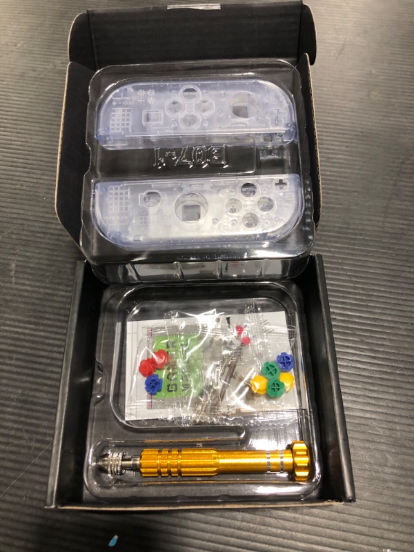 Photo 1 of eXtremeRate DIY Replacement Shell Buttons for Nintendo Switch & Switch OLED, Clear Glacier Blue Custom Housing Case with Corlorful Button for Joycon Handheld Controller - JoyCon NOT Included
