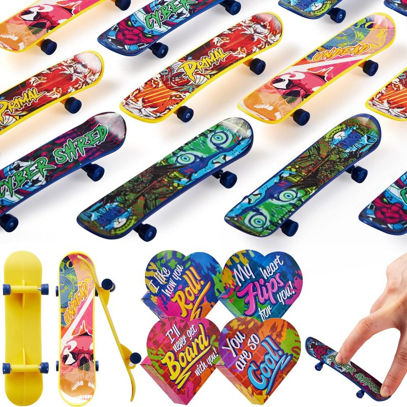 Photo 1 of JOYIN 28 Packs Valentines Day Finger Skateboards with Heart Boxes, Valentine Party Favor, Gift Stress Relief Toys, Valentine's Classroom Exchange Gifts, Holiday Reward Gifts, Finger Skateboard Toys