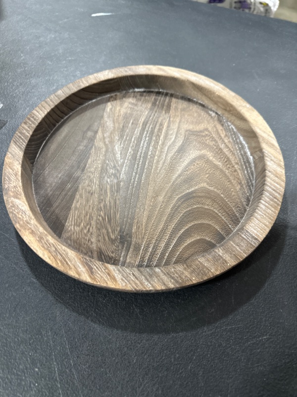 Photo 1 of Romadedi Rustic Wooden Tray Candle Holder - Small Decorative Plate Pillar Candle Tray Wood for Farmhouse Kitchen Countertop Coffee Table Organizer Home Decor Wedding Centerpiece
