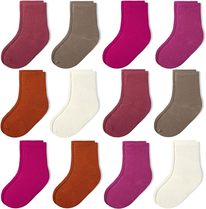 Photo 1 of 12 Pairs Kids Children Socks Cotton Crew Ankle Toddler Socks 8-12Y
