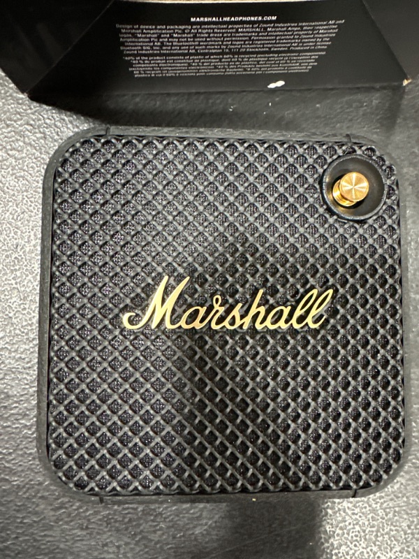 Photo 2 of Marshall Willen Portable Bluetooth Speaker - Black & Brass
