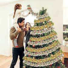 Photo 1 of 131Ft Christmas Tinsel Garland Metallic Twist Garland Christmas Tree Tinsel Foil Ceiling Hanging Ornaments Long Glitter Christmas Hanging Decorations for Indoor Outdoor Party(Multicolor)