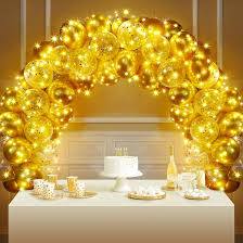 Photo 1 of 12 ft Decoration Metal Table Balloon Arch Kit with Table Clip 100 Balloons LED String Light Balloon Garland Kit for Baby Shower Birthday Party(Gold, Green, Red, White)