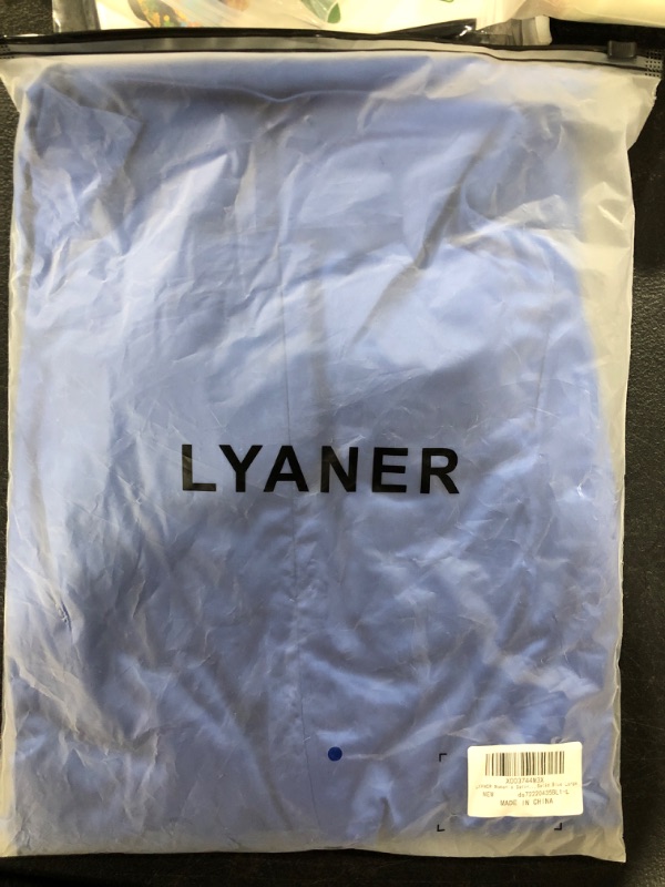 Photo 2 of (L) LYANER Women's Satin Silk Shoulder Pad Ruched Bodycon Sleeveless Mini Tank Dress Solid Blue