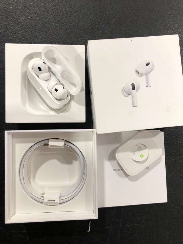 Photo 5 of Apple AirPods Pro (2nd Generation) Wireless Ear Buds with USB-C Charging, Up to 2X More Active Noise Cancelling Bluetooth Headphones, Transparency Mode, Adaptive Audio, Personalized Spatial Audio USB-C Without AppleCare+