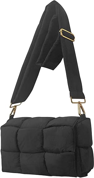 Photo 1 of  Puffer shoulder bag Nylon padded woven handbag designer crossbody dupes women down purse