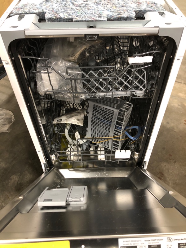 Photo 4 of Avanti DWF18V0W Dishwasher 18-Inch Built in with 3 Wash Options and 6 Automatic Cycles, Stainless Steel Construction 