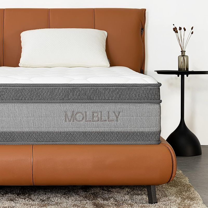 Photo 1 of Molblly Full Mattress, 12 Inch Cooling-Gel Memory Foam and Individually Pocket Innerspring Hybrid Bed Mattress in a Box, CertiPUR-US Certified,54”*75”, Medium Firm Full Size Mattress
